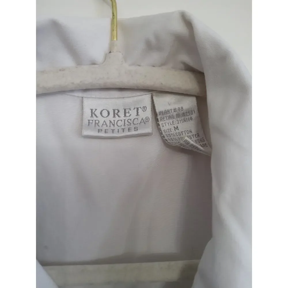 Vtg Y2K Cottagecore Patchwork Gmacore Jacket floral embroidery wht/pink Size M - Picture 5 of 12
